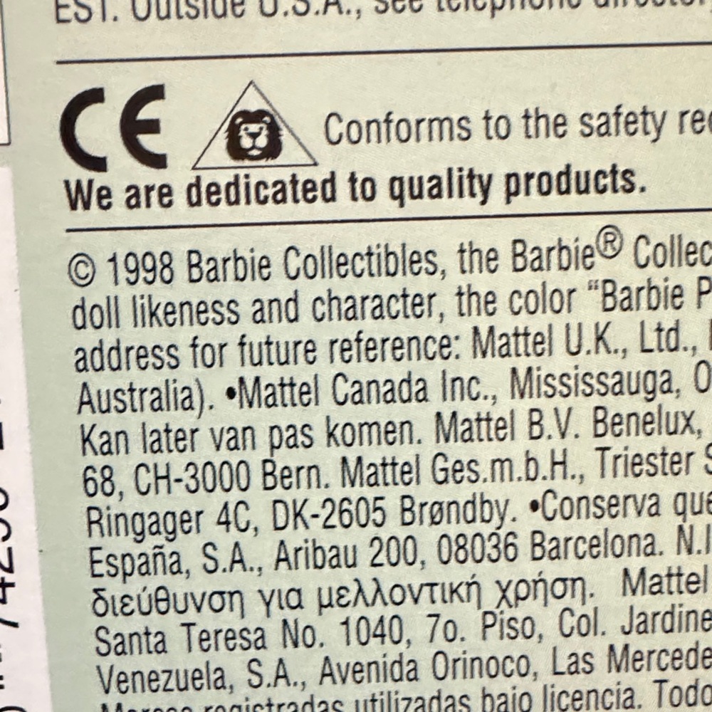 Barbie as Classic Snow White Vintage Mattel NEW Collector Edition doll 1998 - Picture 10 of 10